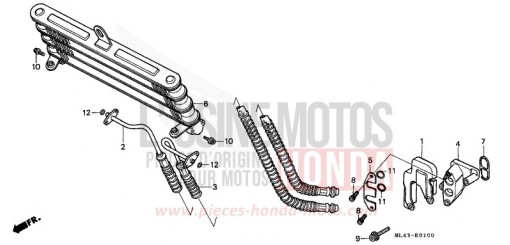 REFROIDISSEUR D'HUILE CB450SG de 1986